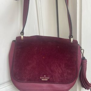 Kate Spade Burgundy suede/ leather purse